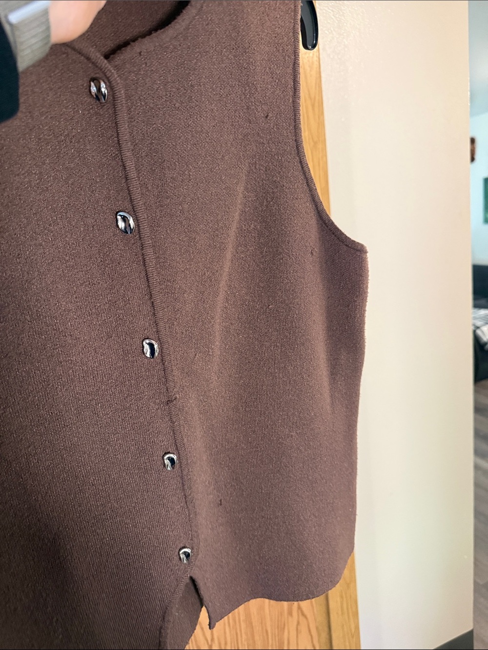 Major Major Brown Button-Front Knit Sweater Vest - Picture 3 of 4